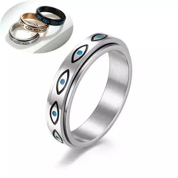 Кольцо для мужчин, модное кольцо из нержавеющей стали «Глаз Гора», вращающееся кольцо для пары, облегчение тревоги, черное ювелирное изделие в стиле хип-хоп, подарок для мужчин 5# розового золота