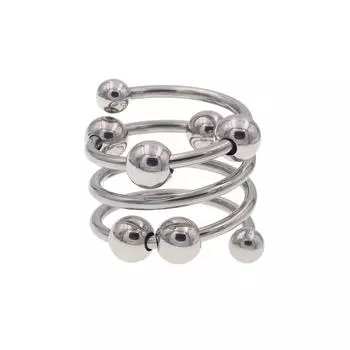 Кольцо для мужского пениса из нержавеющей стали с 8 бусинами, массажное сексуальное приспособление, секс-инструменты для взрослых, альтернативное устройство для достижения кульминации Inner Diameter28mm