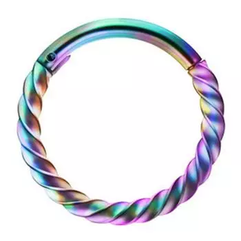 Кольцо для носа из нержавеющей стали, круглой формы, элегантное витое на шарнире, для септума, украшение для носа, шарм, пирсинг уха 2 разноцветный