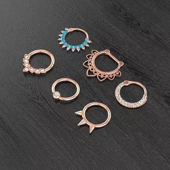Кольцо для носа со шпильками из нержавеющей стали, 1 шт., модное украшение для пирсинга, хрустальное кольцо для носовой перегородки, сексуальное кольцо для носа, пирсинг ушей