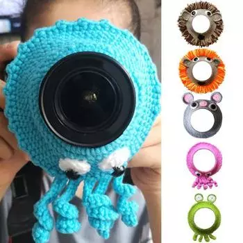 Кольцо для объектива камеры, креативная форма, очаровательный внешний вид, шерстяная пряжа, декоративное кольцо для объектива камеры, реквизит для фотосессии для детей жёлтый