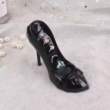 Кольцо для обуви на высоком каблуке, держатель для ювелирных изделий, кольца на палец, подставка, витрина, подарки 2PCS чёрный