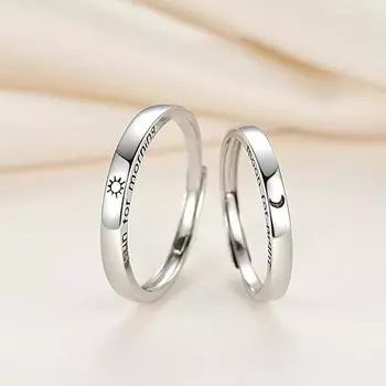 Кольцо для пары из стерлингового серебра S925 Sun Moon Star, простое модное мужское и женское разомкнутое кольцо в японском и корейском дизайне opening adjustable