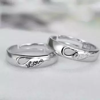 Кольцо для пары «Крыло любви» в корейском стиле, простое, темпераментное, открытое, парное кольцо, модное, индивидуальное, буквенное кольцо