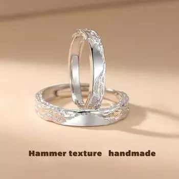 Кольцо для пары Регулируемое открытое кольцо Полированная белая медь Простой стильный жетон на годовщину брака Подарок на свадьбу унисекс Подходящее кольцо Male