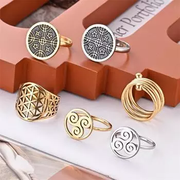 Кольцо для пары, высококачественное поворотное кольцо с цепочкой, женское, мужское, панк, ювелирное, вечернее, подарочное кольцо из нержавеющей стали для влюбленных, помолвка, пара No. 6