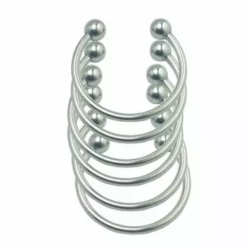 Кольцо для пениса Alip для мужчин, открытое кольцо для пениса, металлическое, легко надевать и снимать, с диаметром шарика, 6 размеров, набор, серебристый, 1 шт., 25 мм-40 мм (х 1)