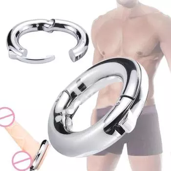 Кольцо для пениса из нержавеющей стали, секс-игрушки для мужчин, круглые кольца для пениса, секс-кольцо для мужчин, регулируемый замок для задержки эякуляции S
