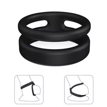 Кольцо для пениса Кольцо для пениса Клетка для члена Продленное время эякуляции Секс-игрушки Черный резиновый стимулятор мужского устройства целомудрия