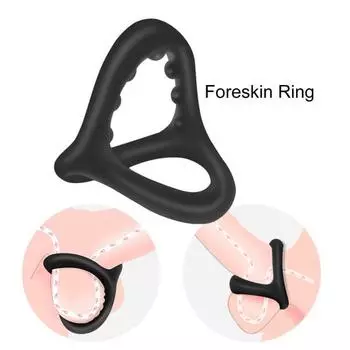 Кольцо для пениса, мягкая неровная полоска, улучшает выносливость, усиливает эрекцию, три кольца, долговечные, сильные, мужские секс-игрушки, кольцо для фаллоимитатора, товары для взрослых