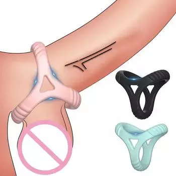 Кольцо для пениса с 3 отверстиями, секс-игрушки для мужчин, задержка эякуляции, эрекция, увеличитель члена, многоразовые кольца для пениса, носилки, массажер