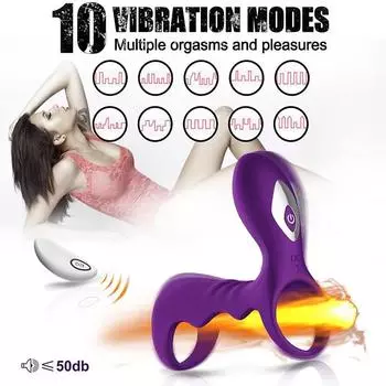 Кольцо для пениса с дистанционным управлением 10-частотная вибрация секс-игрушки для мужчин