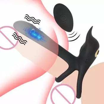 Кольцо для пениса с петухом, влагалище, массажер для точки G, секс-игрушки, вибратор, 10 скоростей, мастурбация, дистанционное управление, кольцо для пениса