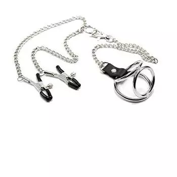 Кольцо для пениса с соском, нержавеющая сталь, металл 3 S, трехточечный зажим для пыток, кольцо, сталь, кольцо, металл, ряды, металл, размер, кольцо,