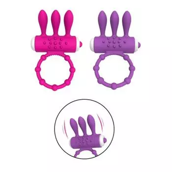 Кольцо для пениса с вибрацией, двойная вибрация, кольцо для пениса в виде кроличьего ушка для мужчины, задержка эякуляции, стимулятор клитора, секс-игрушки для взрослых для мужчин