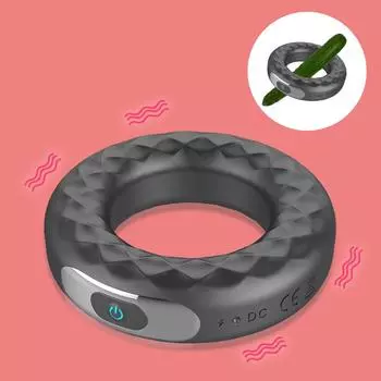 Кольцо для пениса, секс-игрушки для мужчин, кольцо-фиксатор эрекции, мужской мастурбатор, задержка эякуляции, перезаряжаемое через USB, вибрационное кольцо для пениса, силиконовое, 10 частот Black