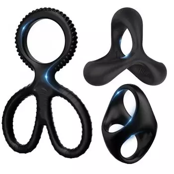 Кольцо для пениса, силиконовое кольцо для пениса, мужской комплект из 3 предметов, кольцо для пениса, легко надевать и снимать, подходит для ежедневного ношения