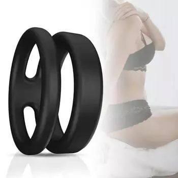 Кольцо для пениса, усилитель удовольствия, длительная эрекция, черный фаллоимитатор с задержкой крайней плоти, двойное кольцо для дома