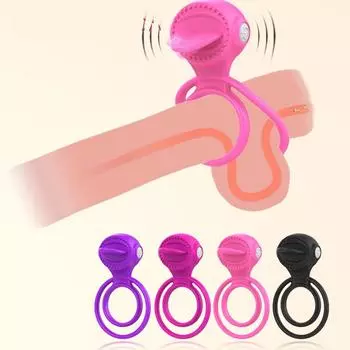 Кольцо для пениса, вибратор, кольцо для члена, вибратор для лизания клитора, секс-игрушки для женщин, стимулятор точки G, мужские кольца на рукаве для пениса с задержкой времени