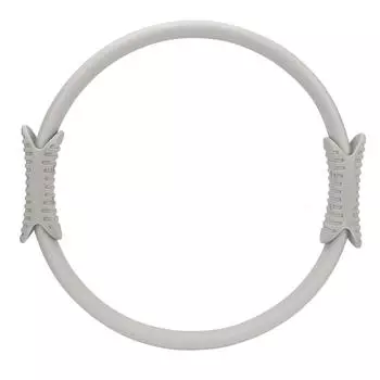 Кольцо для пилатеса Фитнес-упражнения с сопротивлением Круг для пилатеса с ручкой из пенопласта для тренировки бедер серый