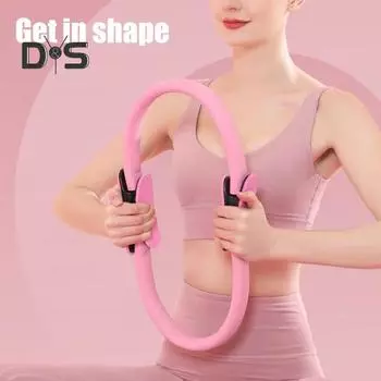 Кольцо для пилатеса Противоскользящая ручка Тренажер для мышц тазового дна Тонер для тренировки бедер Эластичный эспандер Круг для пилатеса Домашний тренажерный зал Оборудование для фитнеса чёрный