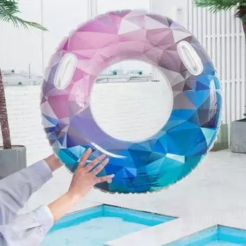 Кольцо для плавания для взрослых, надувной герметичный утолщенный ПВХ с ручкой, складной поплавок для бассейна с принтом звездного неба, пляжные принадлежности 90