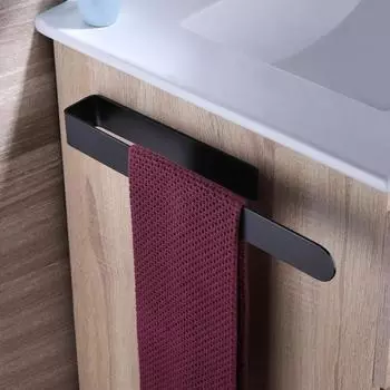 Кольцо для полотенца для рук, самоклеящееся полотенце для ванной комнаты, кухонное полотенце, держатель для полотенца для рук, приклеивается на стену, нержавеющая сталь, матовый черный цвет