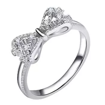 Кольцо для помолвки с гладким полированным покрытием из меди и кубического циркония в форме банта US 6