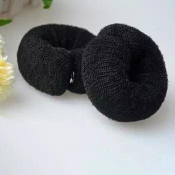 Кольцо для пучка волос, растягивающиеся аксессуары для волос, эластичные женские пончики, создатель волос на каждый день чёрный