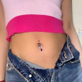 Кольцо для пупка со стразами и цирконием из нержавеющей стали в форме сердца, пирсинг для тела, ювелирное изделие в подарок белый