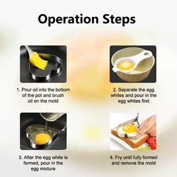 Кольцо для яиц 8,5 дюйма со складной ручкой, нержавеющая сталь, кольца в форме сердца для жарки яиц, английские маффины