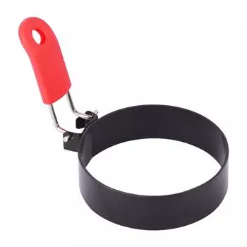 Кольцо для яиц со складной ручкой, кольца для яиц в форме сердца из нержавеющей стали для жарки яиц, английских кексов, приготовления сэндвичей на завтрак, бургеров One Size