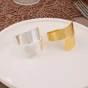 Кольцо для салфеток неправильной формы, нержавеющее, устойчивое к коррозии, гладкий край, не легко деформируется, вечерние украшения с пряжкой для салфеток серебряный