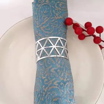 Кольцо для салфеток с ромбом, украшение стола, многоразовые держатели для салфеток, деревенская свадьба, вечеринка, праздник серебряный