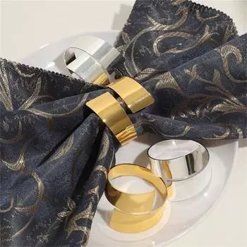 Кольцо для салфеток, тонкая работа, металл, прочный, полированный, простой, современный стиль, декоративный, для праздника, вечеринки, обеда серебряный