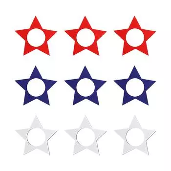 Кольцо для салфеток в виде патриотической звезды, многоразовое, рамка для коктейльного тканевого кольца, деревянные поделки, принадлежности для свадебного стола One Size белый