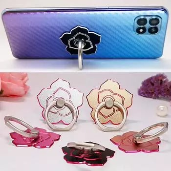 Кольцо для телефона Сильная цветочная адсорбция Форма на 360 градусов Вращение телефона на 180 градусов Самоклеящийся хорошо полированный чехол для телефона с креплением серебряный