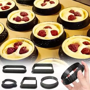 Кольцо для торта, французский десерт, противень для выпечки, круглый инструмент для украшения A чёрный