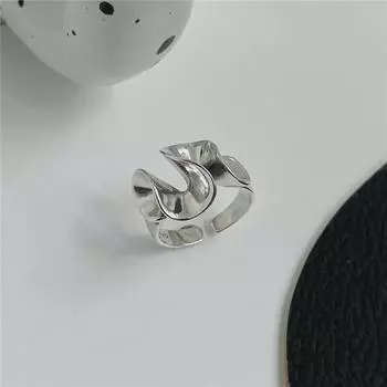 Кольцо для юбки из стерлингового серебра S925 с абстрактным рисунком — винтажный и модный стиль INS Adjustable Opening
