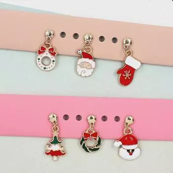 Кольцо для украшения на Рождество, праздничная стильная рождественская елка, Санта-Клаус, силиконовый ремешок для часов, подвеска-гвоздик для Apple Band