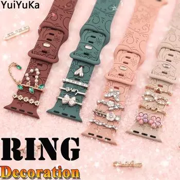 Кольцо для украшения ремешка для Apple watch band металлические декоративные подвески бриллиантовые украшения для iWatch для samsung watch band для huawei watch strap 1