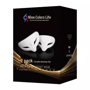 Кольцо для увеличения потенции Nine-Color Life для мужчин: Блокировка против извлечения для управления крайней плотью и использования взрослыми 2 pieces - Small Fox Ring (15mm & 18mm)