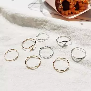 Кольцо для вечеринок в виде хвоста, геометрическое сердце, женские ювелирные изделия, кольца, набор, обручальное кольцо, волнистое открытое кольцо C