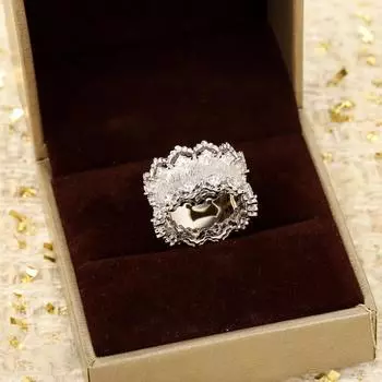 Кольцо для волочения проволоки серии Fupo полностью из серебра 925 пробы отличается изысканным мастерством изготовления, гальваническим покрытием из настоящего золота 18 карат, размер 5678 5