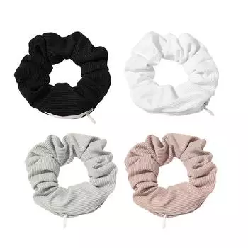 Кольцо для волос, 4 шт., бархатные резинки для волос со скрытым карманом разноцветный