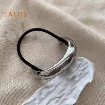 Кольцо для волос из сплава с яркой поверхностью, эластичная резинка для волос, износостойкая женская веревка для волос, легкие аксессуары для волос B