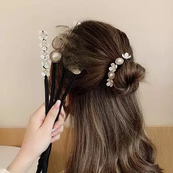 Кольцо для волос с жемчугом в стиле ретро — элегантное и пушистое украшение для волос с шармом феи