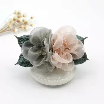 Кольцо для волос Сетка для волос Женский головной убор Цветок Волосы Updo Сетка для волос Задняя часть Головы Аксессуары для волос 7.8*2.8cm