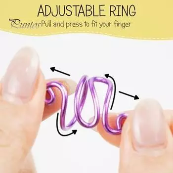 Кольцо для вязания крючком Гибкое регулируемое кольцо для вязания крючком Кольцо контроля натяжения пряжи для вязальщиц розовый