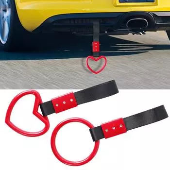 Кольцо для заднего бампера автомобиля JDM Train Bus Handle Handle Strap Drift Auto Accessories Car Styling Round Ring Heart Alarm Loop